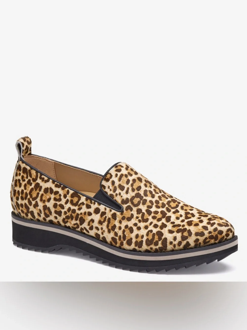 Johnston & Murphy Leopard-Print Slip-On Loafer in Tan and Black - Picture 1 of 4